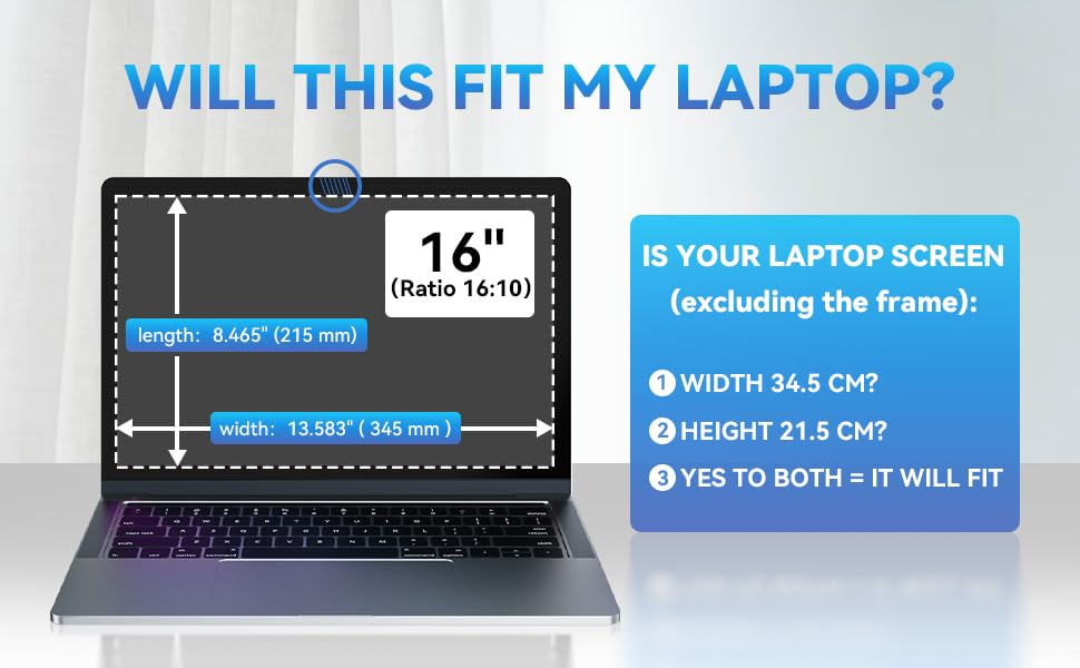 Yamaya 16-inch privacy screen highlighting blue light protection for late sessions