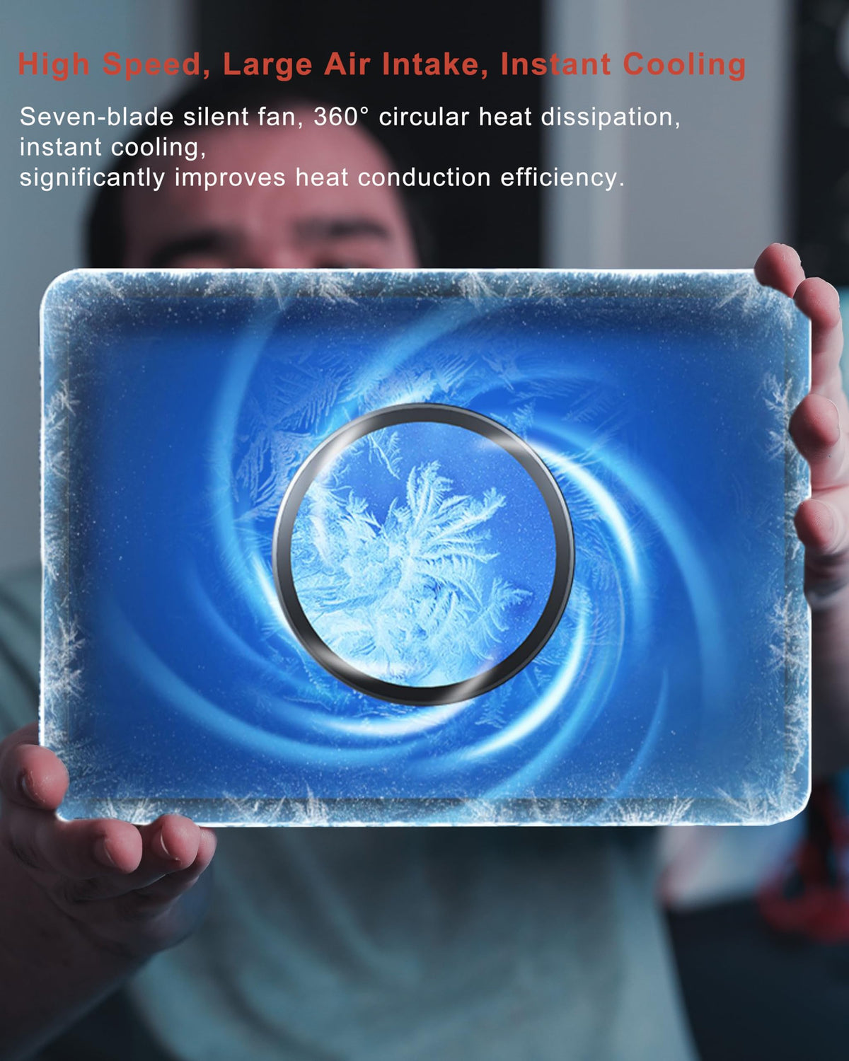 YANISM iPad Cooler 40x40mm chilling plate in action.