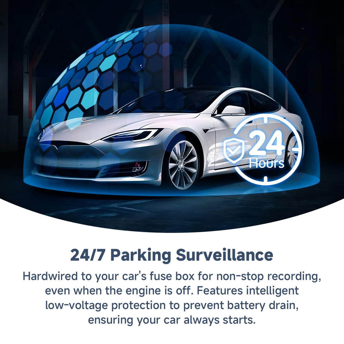 Yansoo true 24/7 parking mode enables continuous surveillance without extra wiring