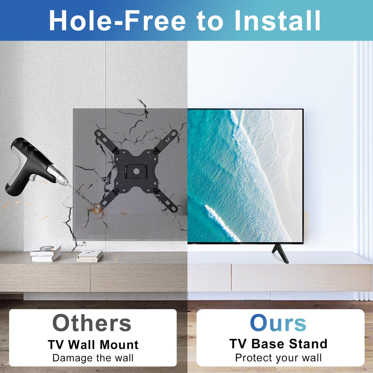Yaotieci installation kit with Onn Roku legs, easy setup and clear hardware.