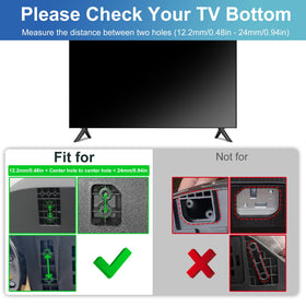 Yaotieci TV legs side view on Onn Roku, compact profile and secure footing.
