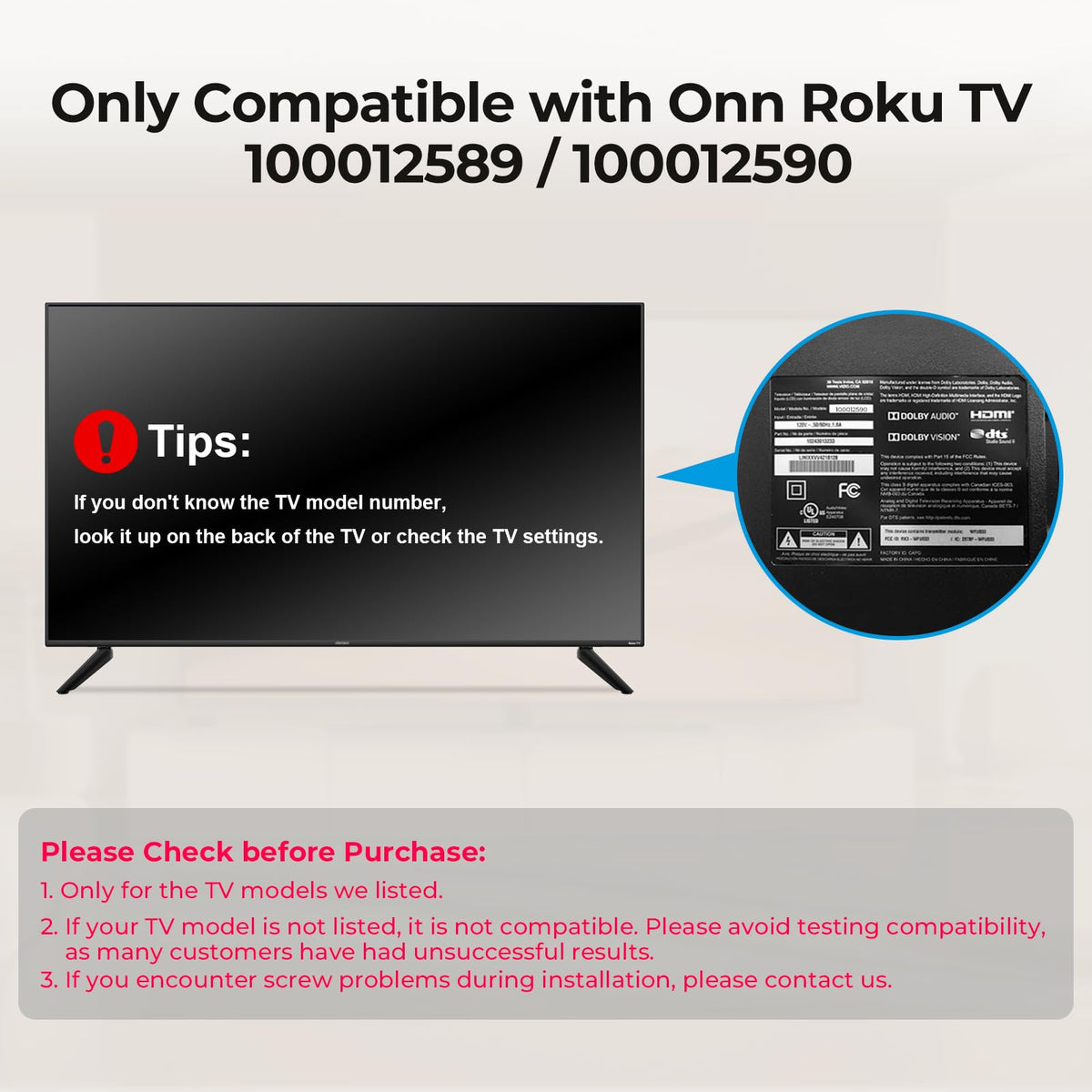 Yaotieci Onn TV legs installation with screws for easy replacement