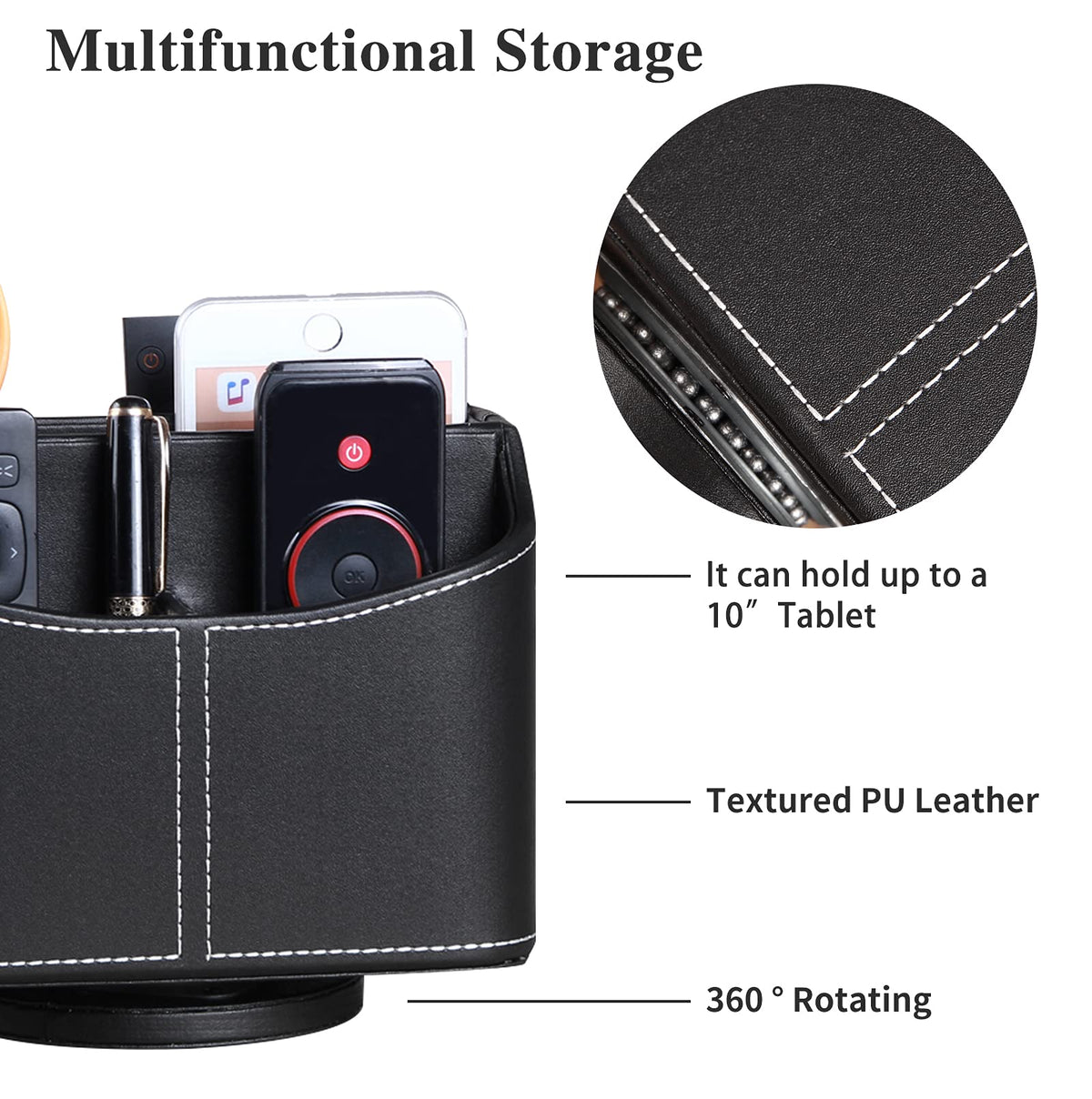 YAPISHI five compartment desk organizer for remotes and devices