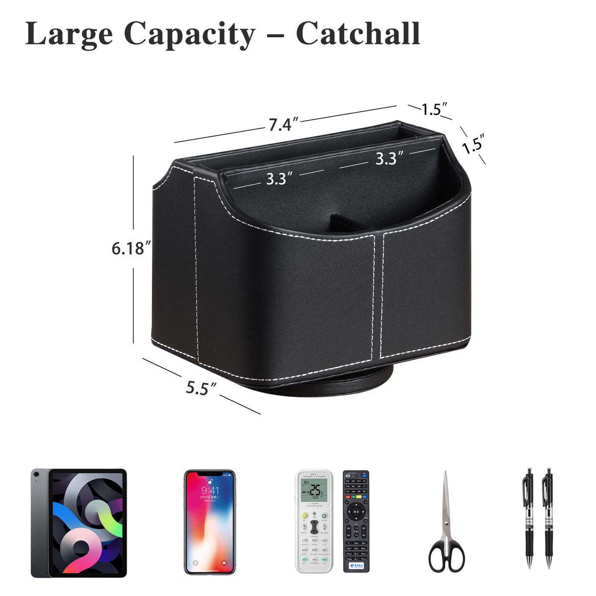 YAPISHI bedside table remote caddy on a nightstand