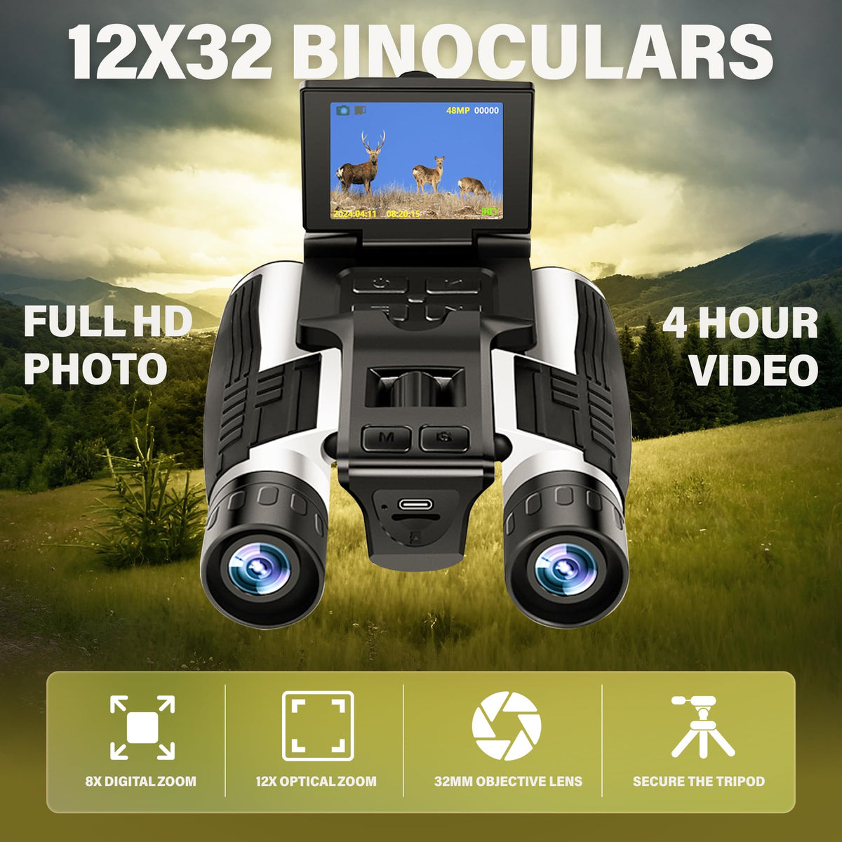 Included tripod stabilizes long observations for steady, clear shots