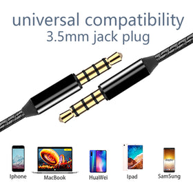 Yatloml earbuds connected to tablet with 3.5mm jack; broad compatibility.