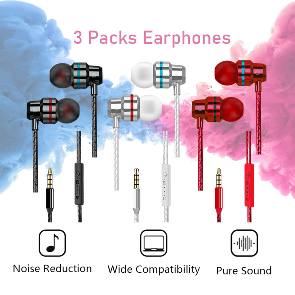 Yatloml wired earbuds feature a lightweight design for daily use and workouts.