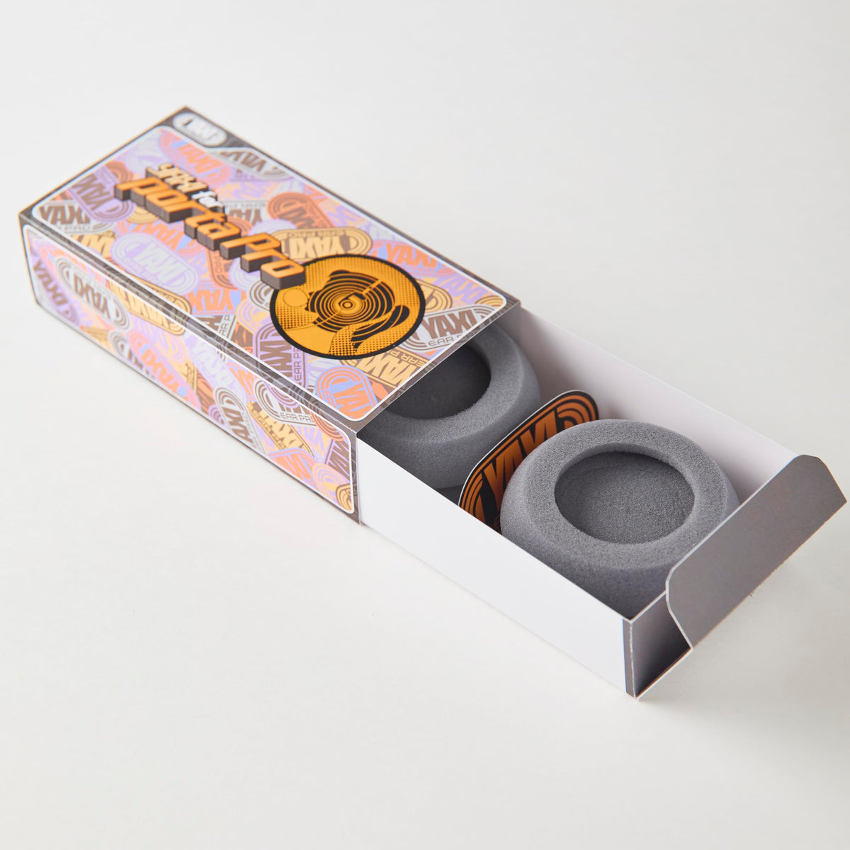 YAXI grey earpads front view showing fit and comfort