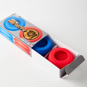 YAXI Porta Pro earpads in blue and red for comfort.