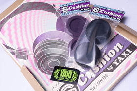 YAXI S Cushion front packaging showing both color sets and benefit of included extras
