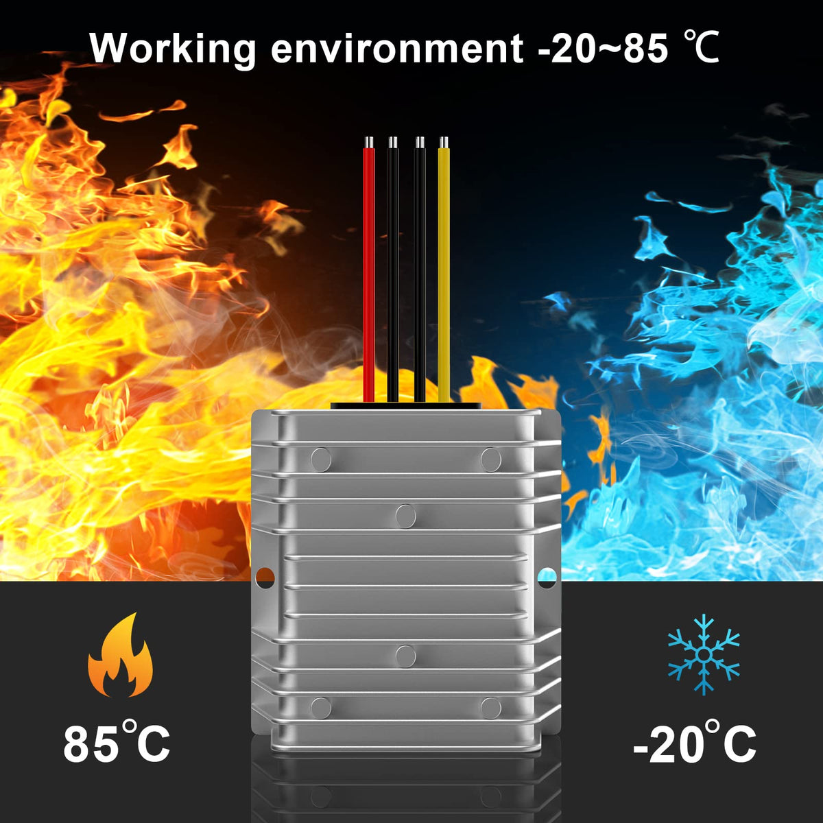 YAXIGE 19V output indicator shows stable voltage to connected equipment.