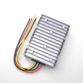 YAXIGE DC 12V to 24V boost converter for golf carts in rugged waterproof housing.