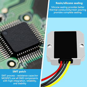 YAXIGE next to ruler for scale demonstrating compact size that fits tight installations