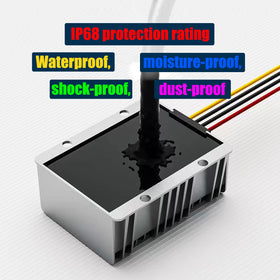 YAXIGE waterproof housing protects the boost converter in outdoor settings.