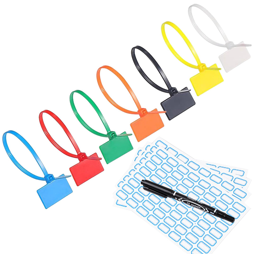 YaysaShop front packaging showing 250 zip tie tags and included marker for quick start