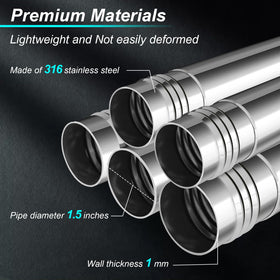 Ybervont 1.5-inch stainless steel pole resists rust for long-term use.