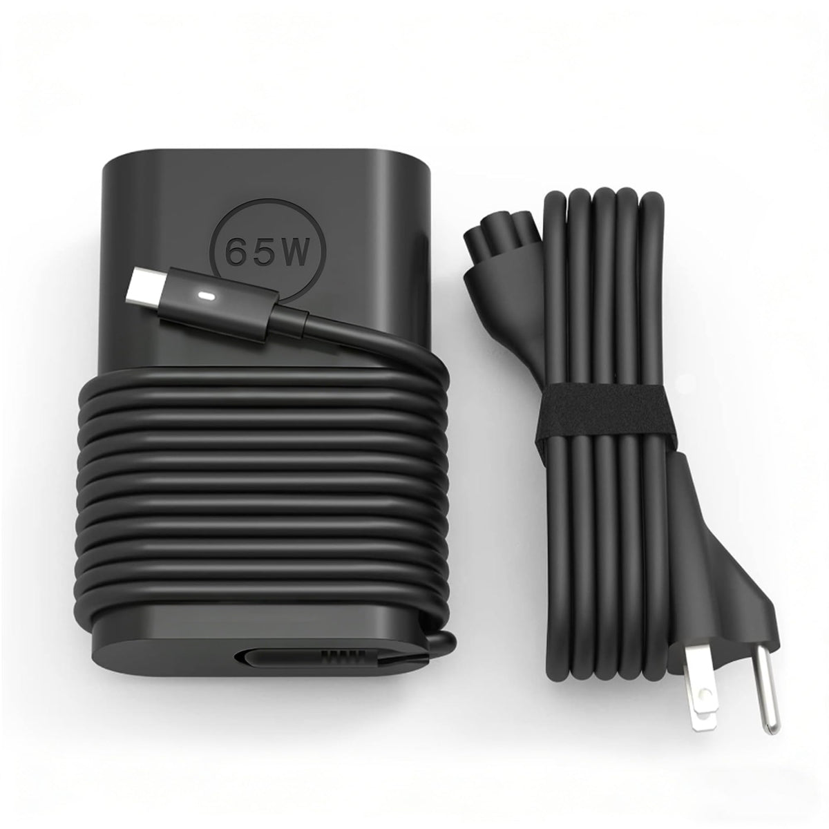 YBRUZRUB 65W USB-C charger for Dell front view showing compact travel-ready design
