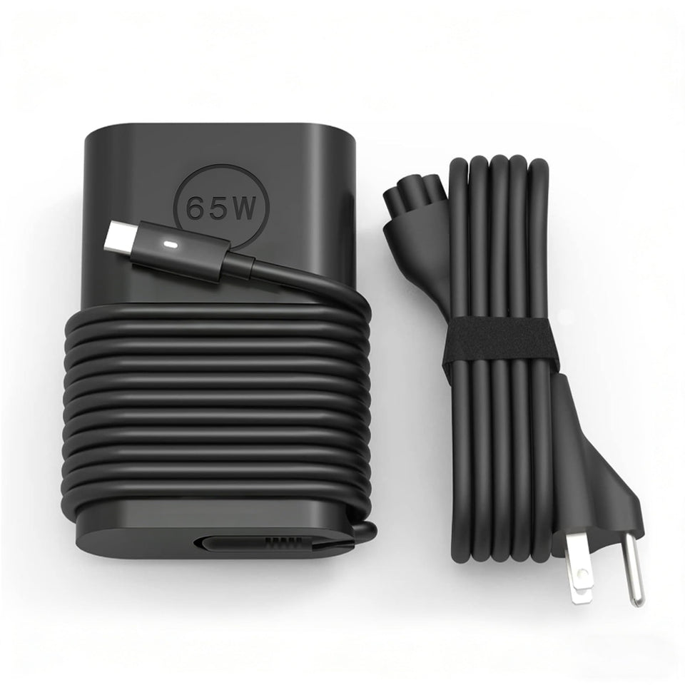 YBRUZRUB 65W USB-C charger for Dell front view showing compact travel-ready design