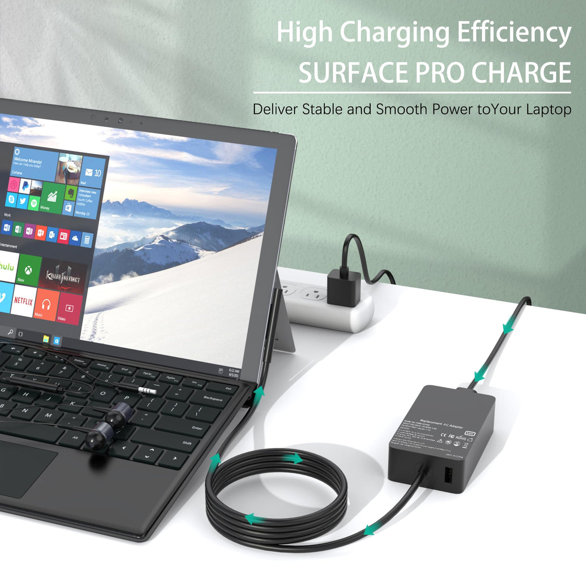 YBRUZRUB Suitable for powering Surface Go and Surface Laptop devices.