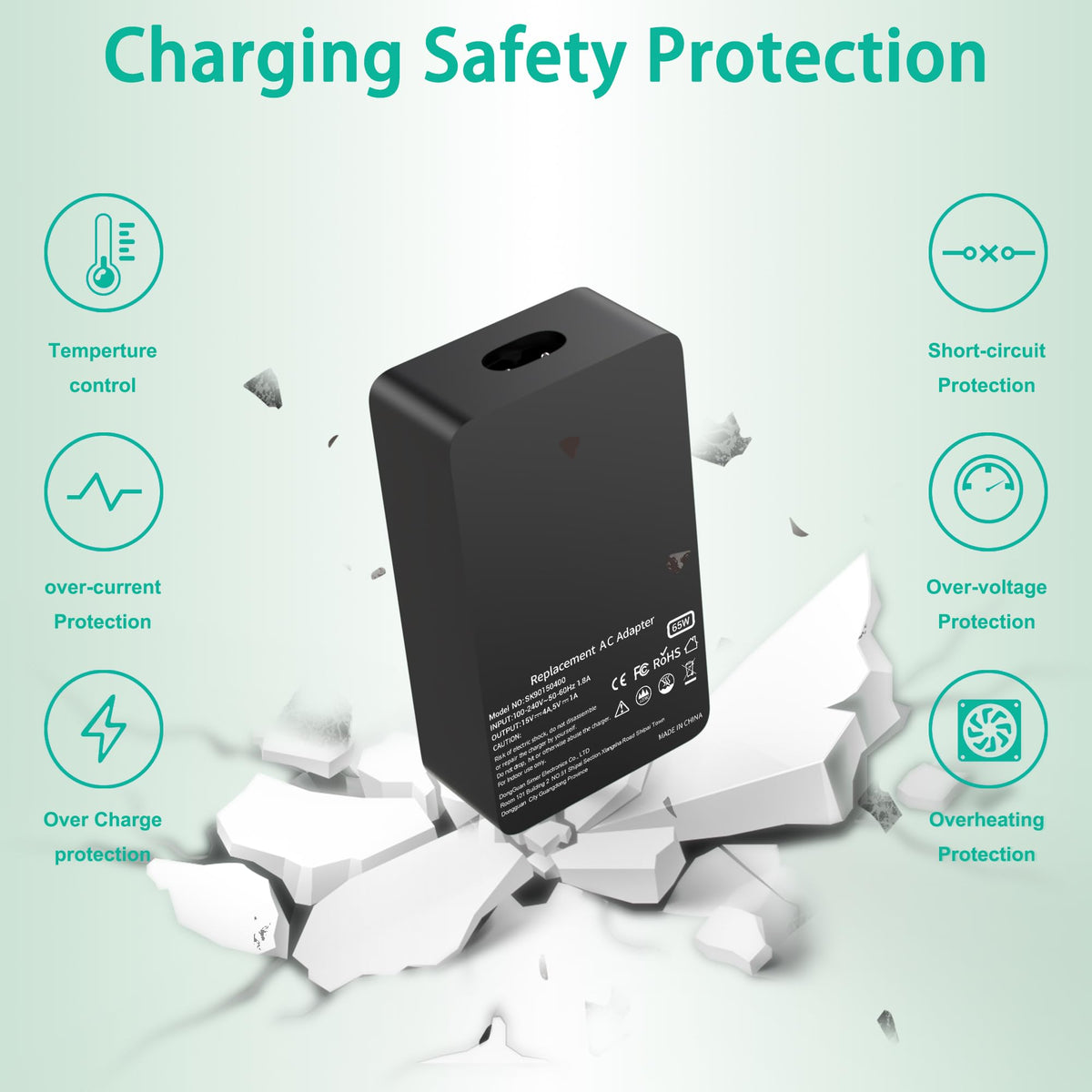 YBRUZRUB Surface Pro Charger safety protections guard against short circuits and overload.