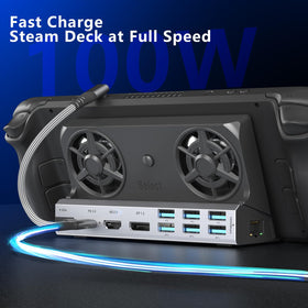 YCBUENO side-by-side size and port comparison with handheld, clarifies scale and compatibility