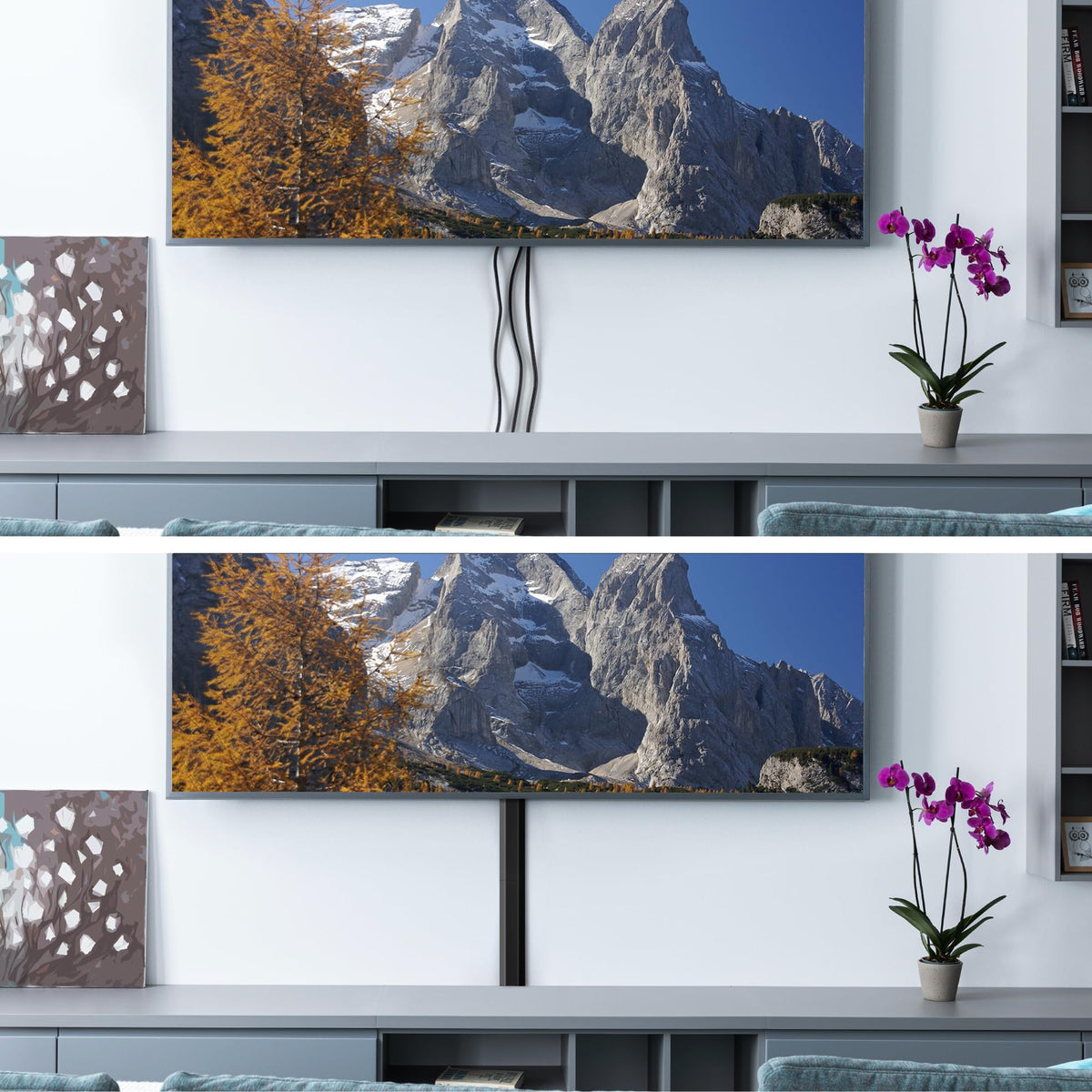 YCLYC 62.8in TV cord hider kit paintable surface blends with walls
