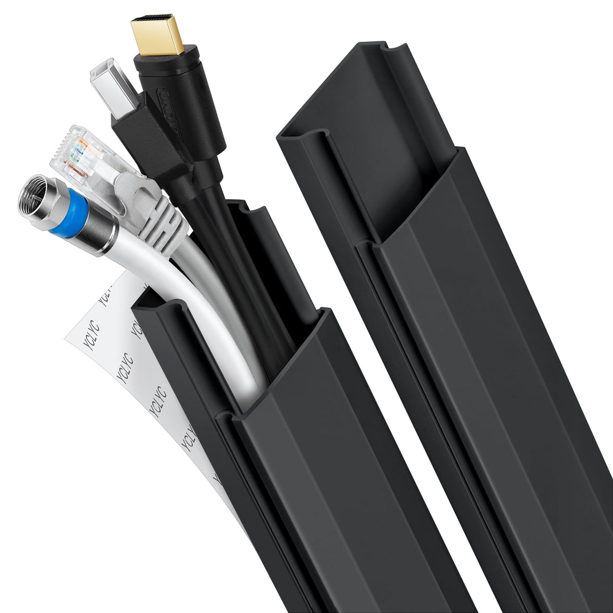 YCLYC 62.8in TV cord hider kit, section 01, conceals multiple cables neatly