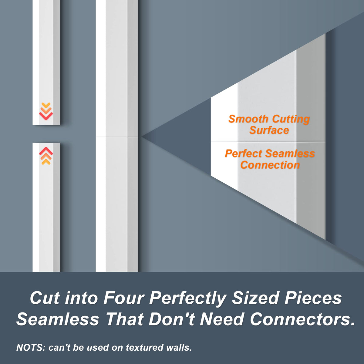 YCLYC 62.8in TV cord hider kit, section 04, easy installation with strong adhesive