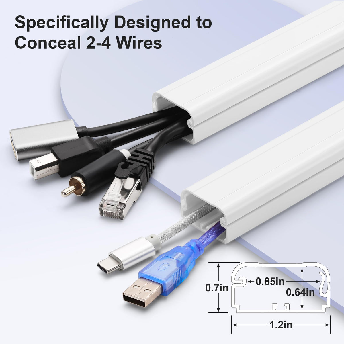 YCLYC wall-mounted cord hider keeps wires organized and accessible behind devices