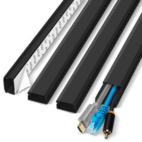 YCLYC cable cover for TV cord hider hides 2-3 cables along the wall for a cleaner living room.