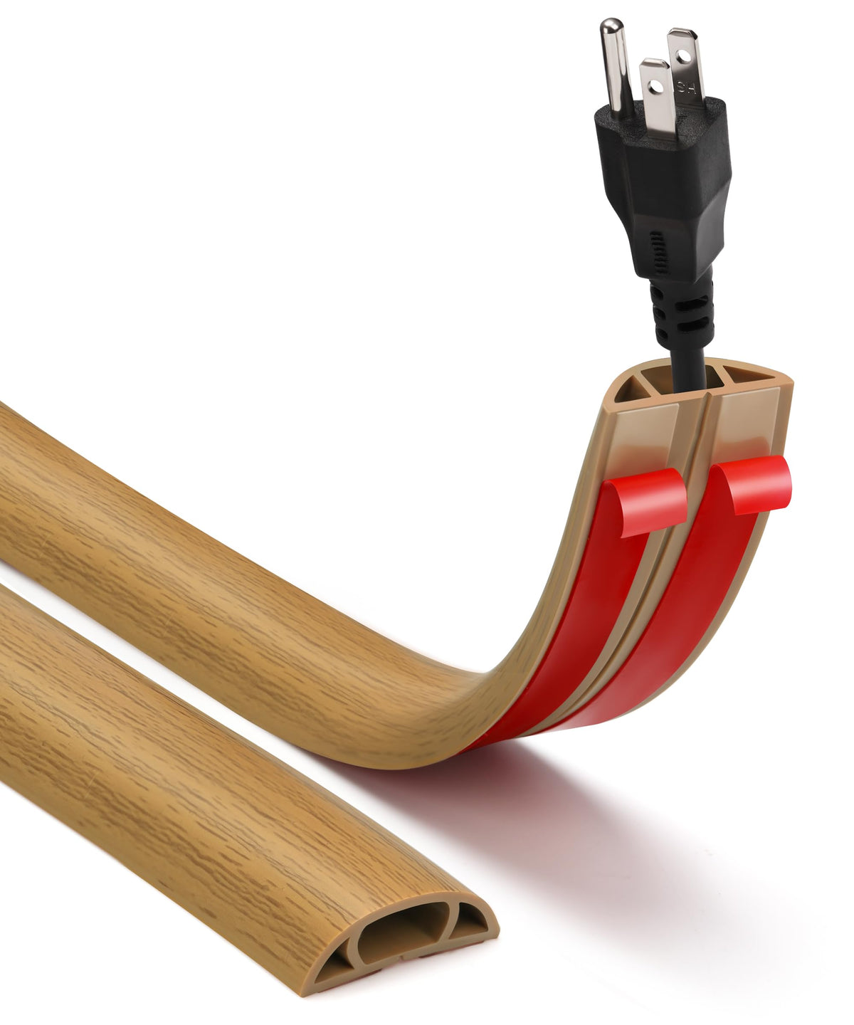 10-foot cord cover provides flexible routing along walls and floors.