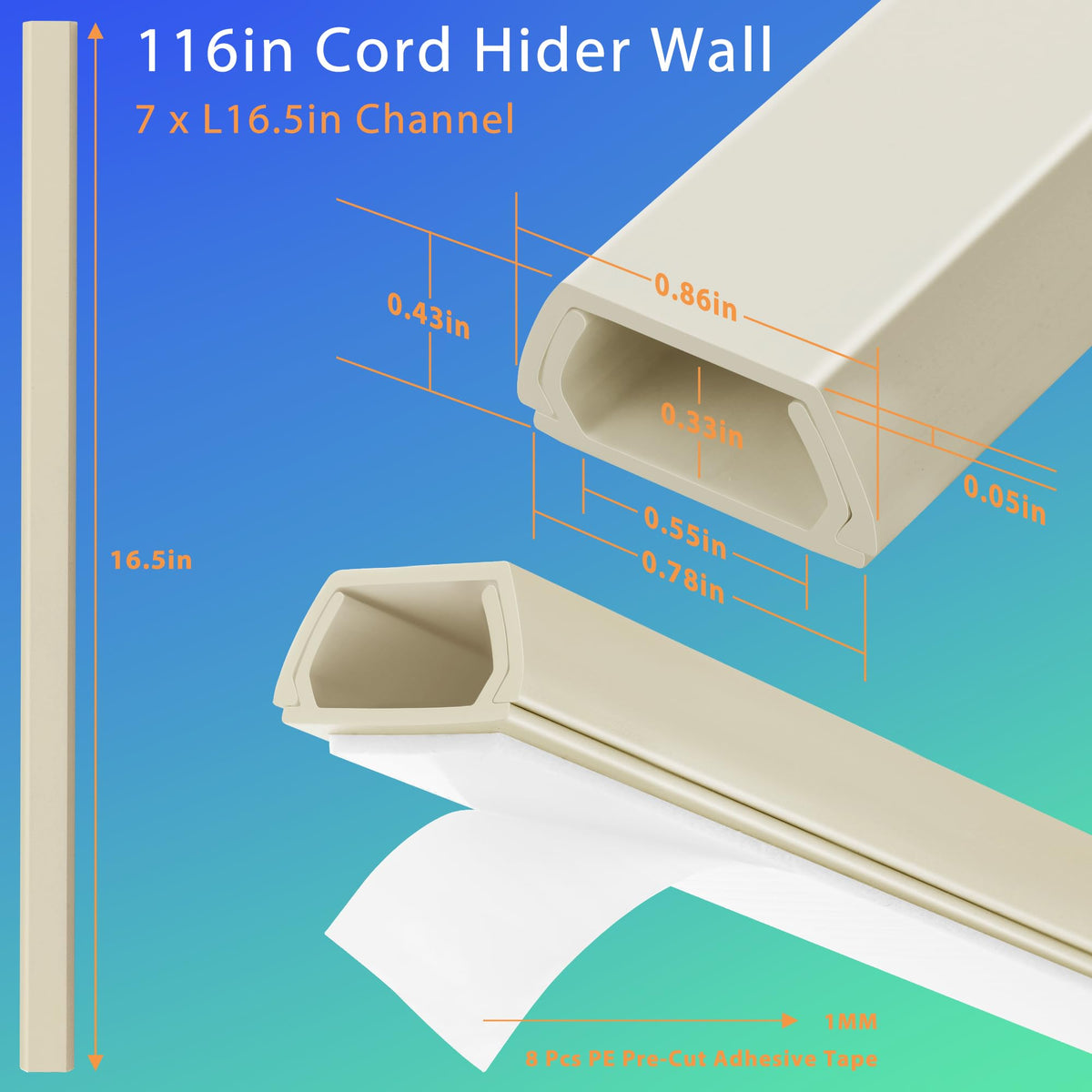 YCLYC cord cover wall internal channel keeps cables organized and protected.