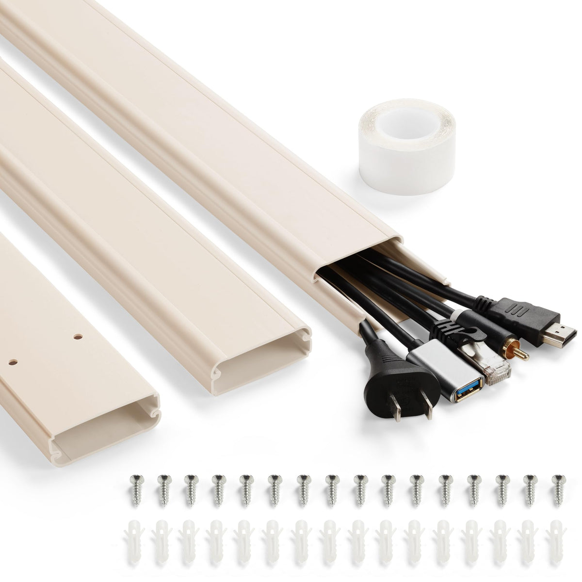 YCLYC cord hider for 47-inch wall-mount neatly conceals TV cables behind the screen