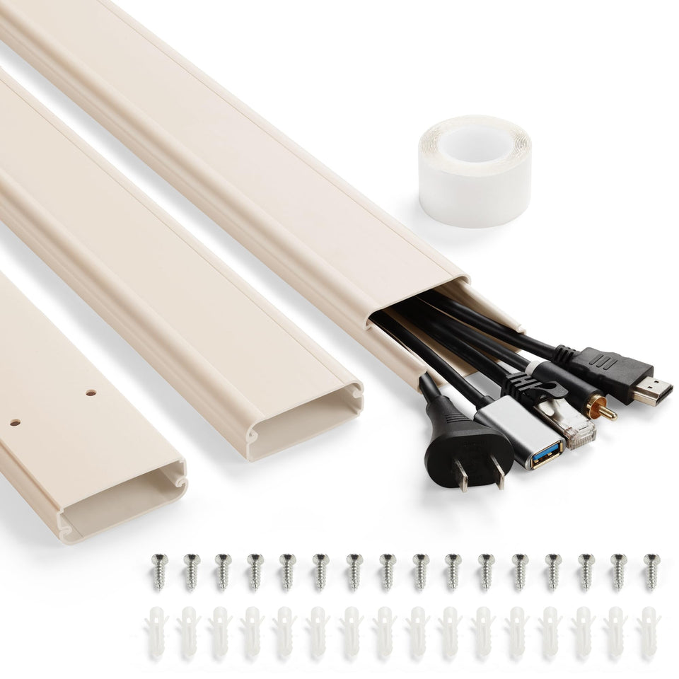 YCLYC cord hider for 47-inch wall-mount neatly conceals TV cables behind the screen