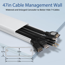 YCLYC large cable hider white with ample channel for multiple cables