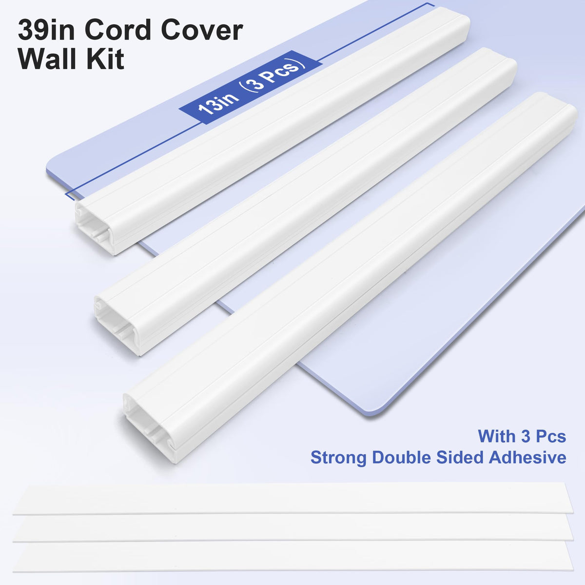YCLYC snap-design cable channel enables easy, tool-free installation on smooth walls