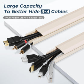 YCLYC TV cord cover kit supports quick, adhesive-backed mounting.