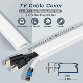 YCLYC TV cord hider with four sections streamlines routing in entertainment spaces