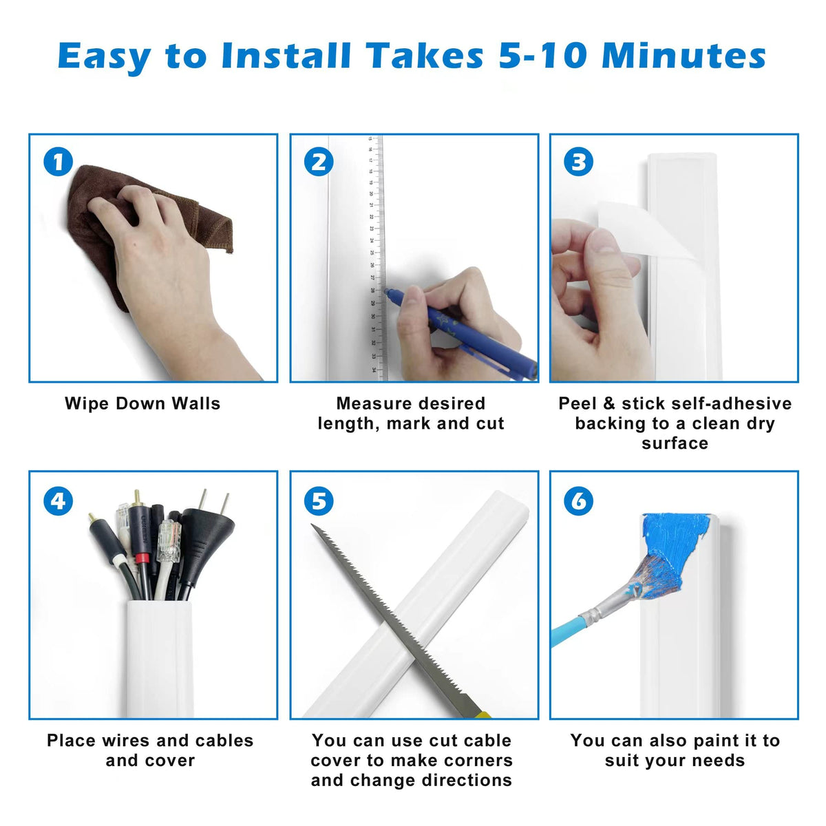 YCLYC TV cord hider paintable surface blends with decor.