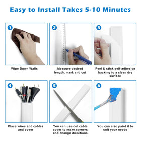 YCLYC TV Cord Hider flat-ended ends enable seamless connections