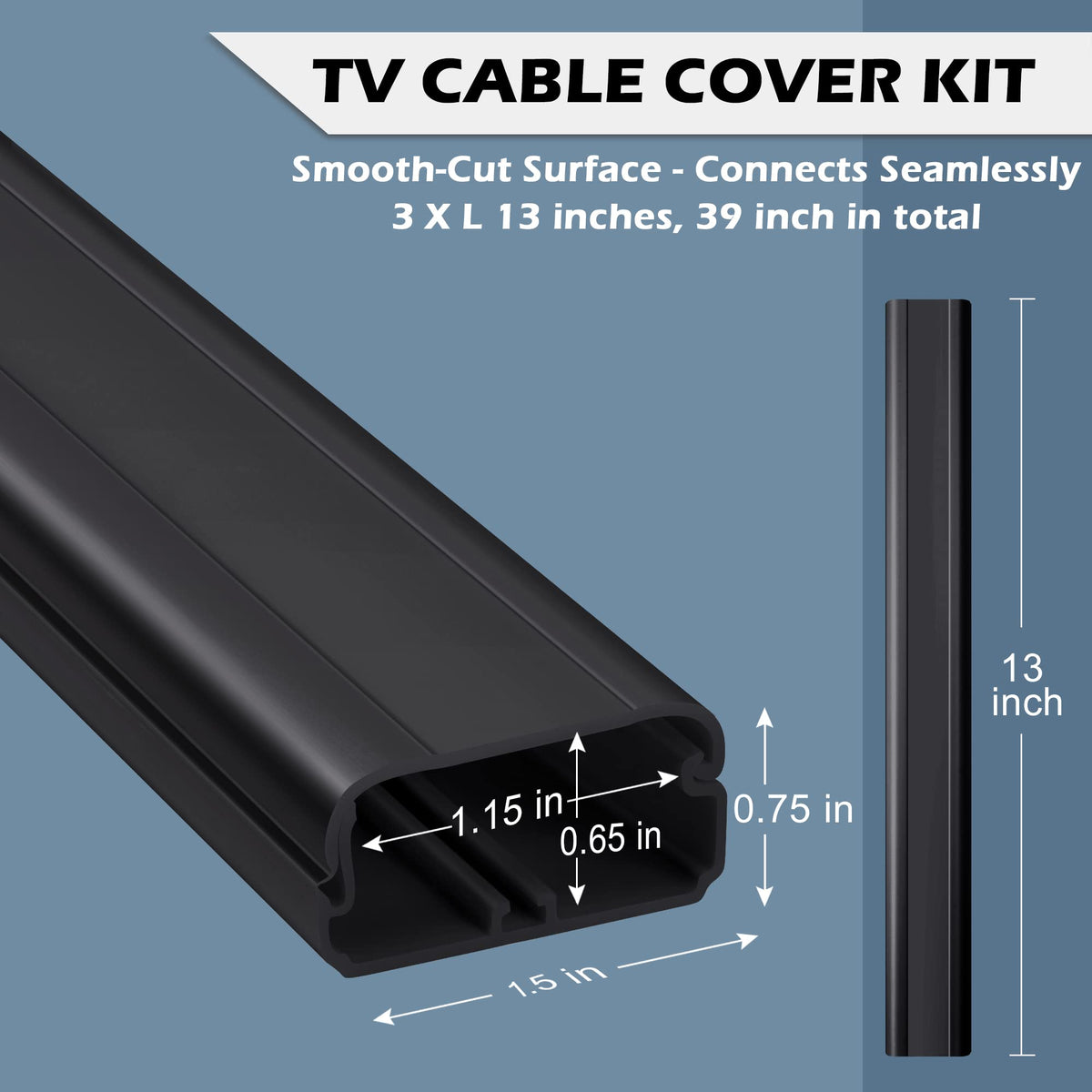 YCLYC TV Cord Hider easy, tool-free installation with adhesive strips
