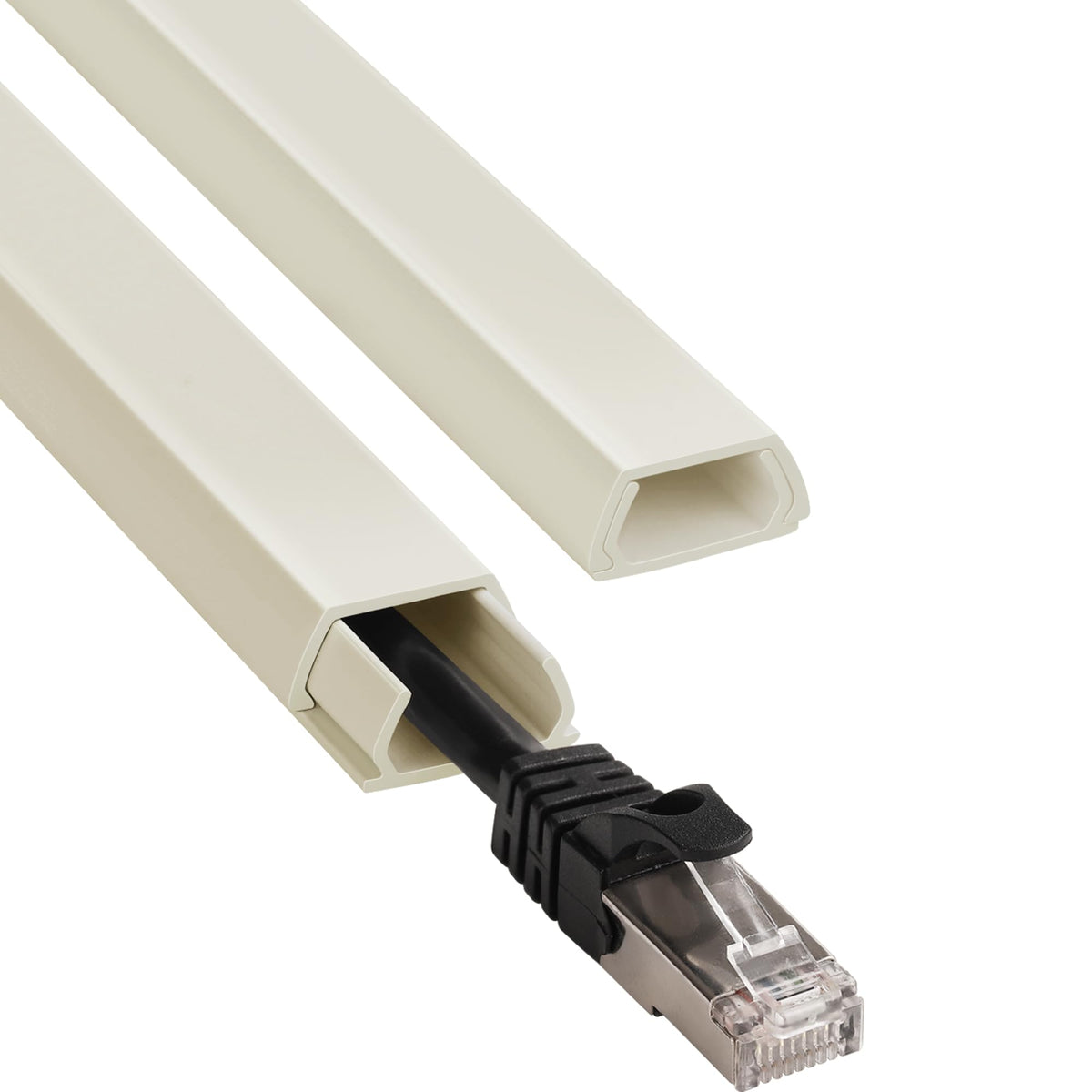 YCLYC wall cable hider kit 116in beige conceals 1-2 cords neatly.