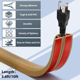 YCLYC wood-grain finish cord cover blends with living room or office decor.
