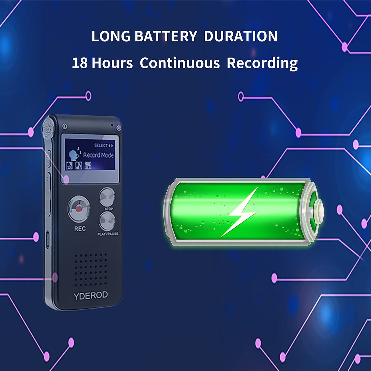 YDEROD 8GB recorder used in a lecture to capture clear audio.