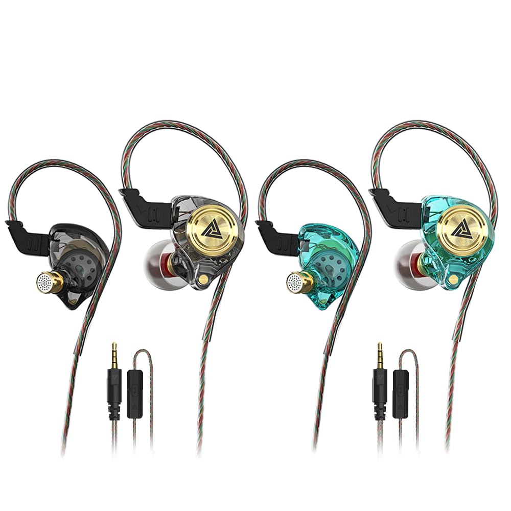 Yeabomy AK3FILE earbuds front view in black and green, comfortable all day wear