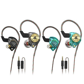 Yeabomy AK3FILE earbuds front view in black and green, comfortable all day wear