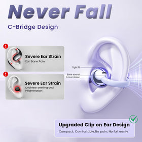 Yeabomy open-ear clip headphones Bluetooth connection for stable streaming