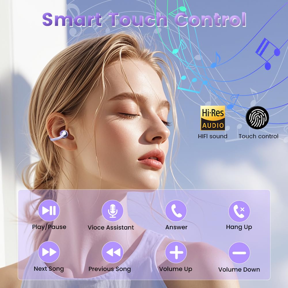 Yeabomy open-ear clip headphones wear-fit design for secure all-day comfort