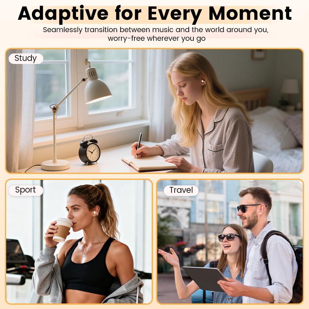Yeabomy open-ear earbuds with LED light for better visibility during workouts