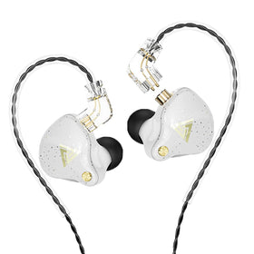 Yeabomy QKZ AK6 PRO front view showing sleek white earbuds and clean aesthetic benefit clear visual choice